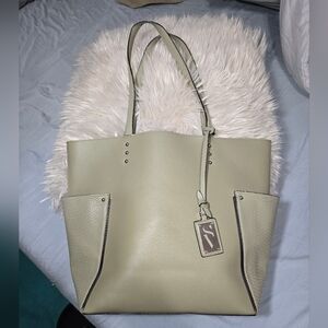 Simply vera green tote bag snake print accent